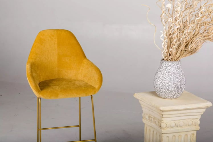 Стул полубарный Кент Блю/Линк Золото / Kent_3