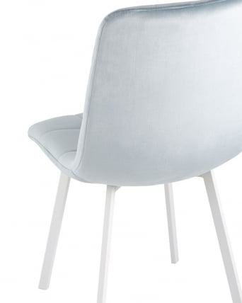 Комплект из двух стульев Chilly велюр серо-голубой ножки металл белые_7
