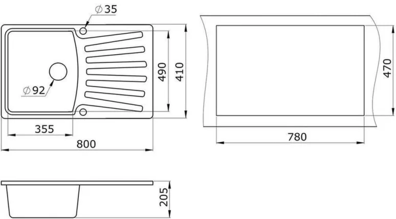 Кухонная мойка GRANULA 8001 Пирит_2