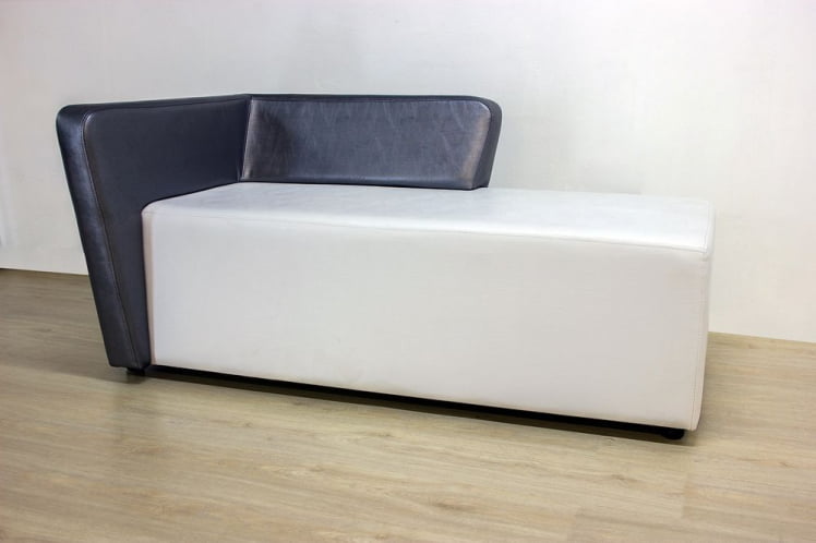 Диванная секция Джокер с левым подлокотником Белый-серебро_1