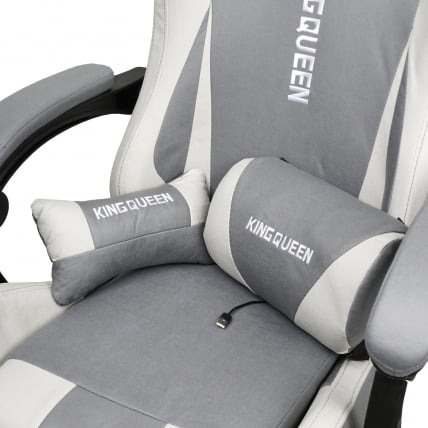 Кресло 1208, замша, цвет серо-белый с массажем, арт 1208-Grey-White_4