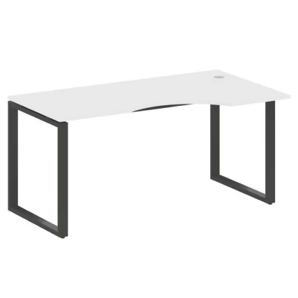 Стол криволинейный правый на О-образном м/к METAL SYSTEM БО.СА-1 Пр Белый/Антрацит_0