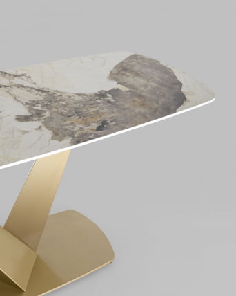 Обеденный стол Аврора 180x90 Белый мрамор_4