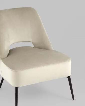 Кресло лаунж Бостон велюр Бежевый_7