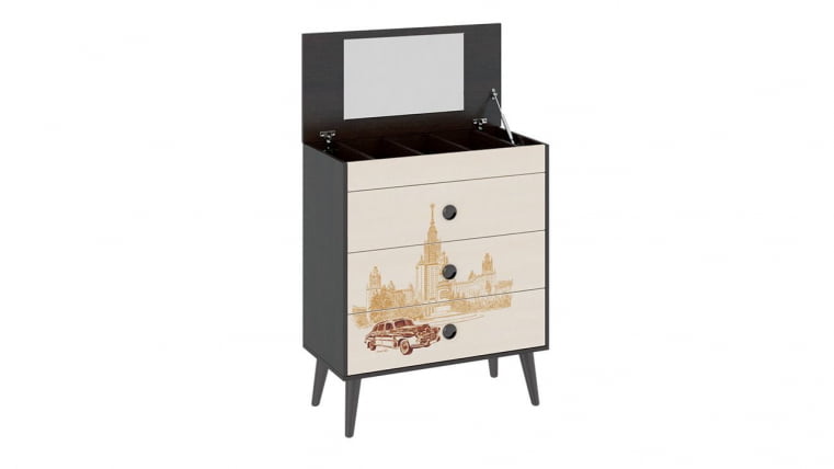 Тумба универсальная 33 с рисунком Венге цаво/дуб молочный_1