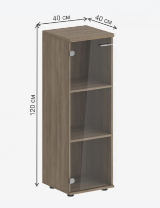 Шкаф средний со стеклом Sigma SG.804.OD.GL Дуб темный_1