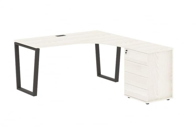 Стол эргономичный с тумбой правый EDIS EVCET 1518 R Ясень Траун Мокко_0