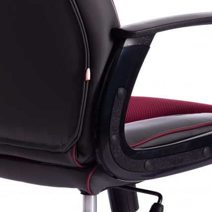 Кресло RACER кож/зам/ткань, металлик/бордо, 36/13_15