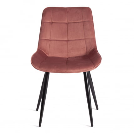 Стул ABRUZZO ( mod. 8060 ) металл/вельвет, 52 х 63 х 85 см, коралловый (HLR 44)/черный_4