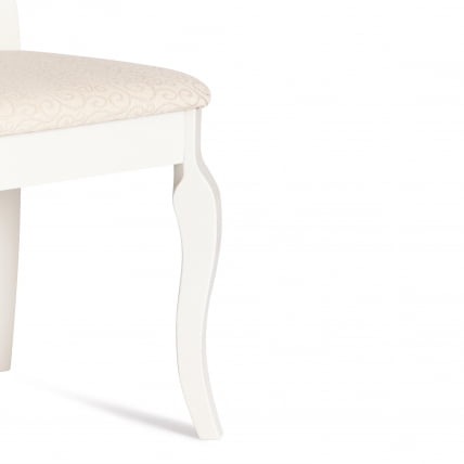Стул Афродита/ Aphrodite дерево гевея, 46х54х99см, Ivory white, ткань кремовая с рисунком (А04)_7