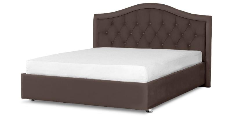 Мягкая интерьерная кровать "Калининград" с подъемным механизмом Материал фасада: Экокожа; Спальное место: 1400х2000 мм; Цвет фасада: Коричневый; Цвет корпуса: Коричневый _0