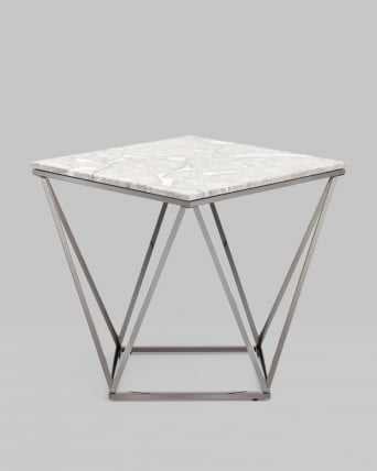 Журнальный столик Авалон 61*61 black Серый мрамор_5