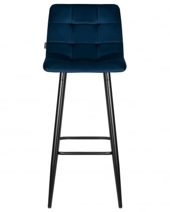 Стул барный DOBRIN NICOLE (черные матовые ножки, темно-синий велюр (108-95))_5