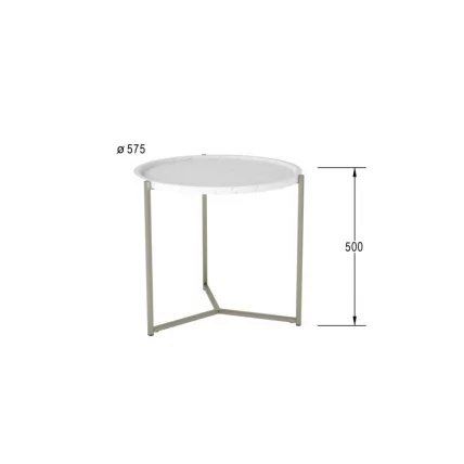 Стол журнальный Бруно Белый мрамор/титан_1