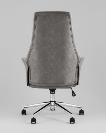 Кресло офисное TopChairs Neoma светло-серый экокожа ткань_3