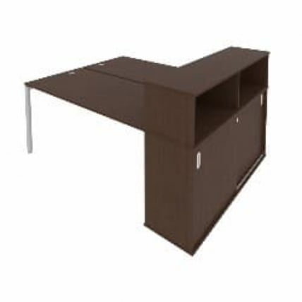 Рабочая станция с опорным шкафом-купе Metal System Б.РС-СШК-2.4 Венге/Серый_0