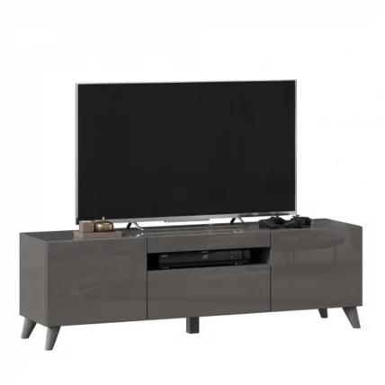 Тумба под ТВ Бруклин 1500 с опорами Оникс Серый глянец_2