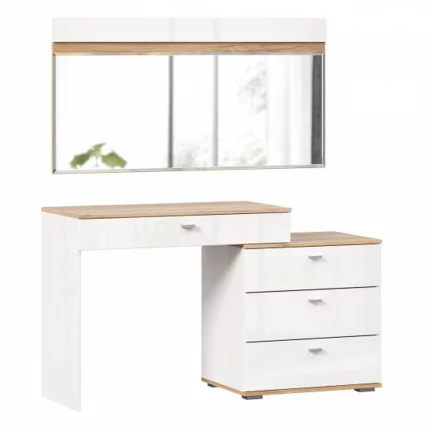 Стол туалетный комбинированный с зеркалом 1200 Фиджи 013 Дуб Золотой Белый_0