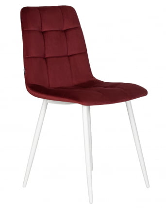 Стул обеденный DOBRIN CHILLY (Бордовый Holland 47, основание белое)_1