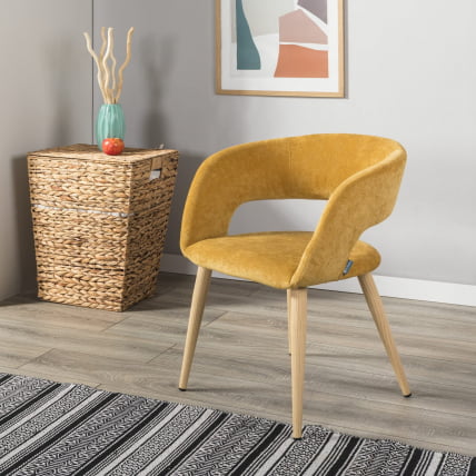 Кресло Hugs желтый/нат.дуб_1