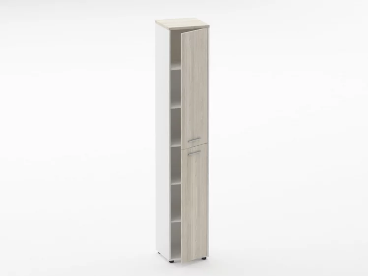 Шкаф 5 узкий закрытый Deka 10.23.16Пр Дуб Сантана светлый/Белый_1