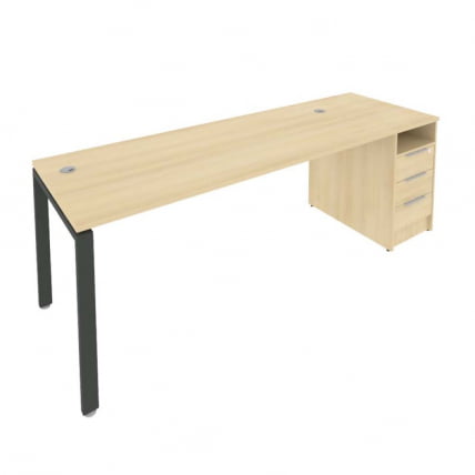 Рабочая станция с опорной тумбой Metal System Б.РС-СТП -1.5 Акация/Антрацит_0