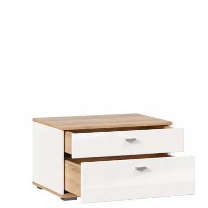 Тумба прикроватная с декоративным щитом Фиджи 014 Дуб Золотой Белый_11