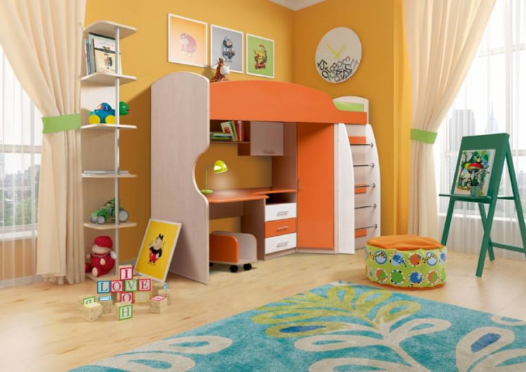 Уголок школьника Юниор-5 МДФ матовый Дуб молочный/Синий/Белый_0