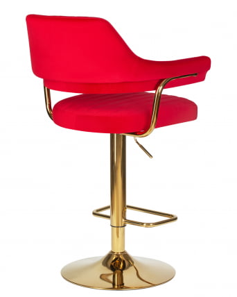 Стул барный DOBRIN CHARLY GOLD Красный велюр MJ9-45_3
