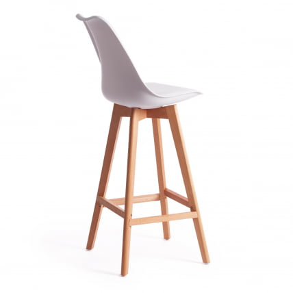 Стул барный TULIP BAR (mod. C1014H-1) пластик/дерево, 42 х 47,5 х 104 см, White (Белый) 70029/ натуральный_2
