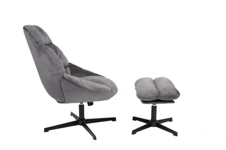 Кресло Оррелл серый с оттоманкой_3