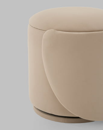 Пуф-трансформер Таунсвилл вращающийся с ящиком велюр бежевый_7