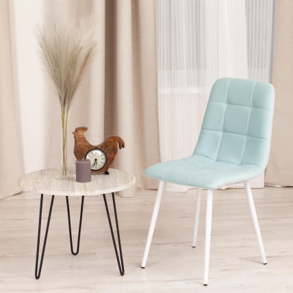 Стул CХИЛЛЙ МАКС Велюр/металл , 45 х 54 х 90 см , бирюзовый 20/белый / CHILLY MAX_8