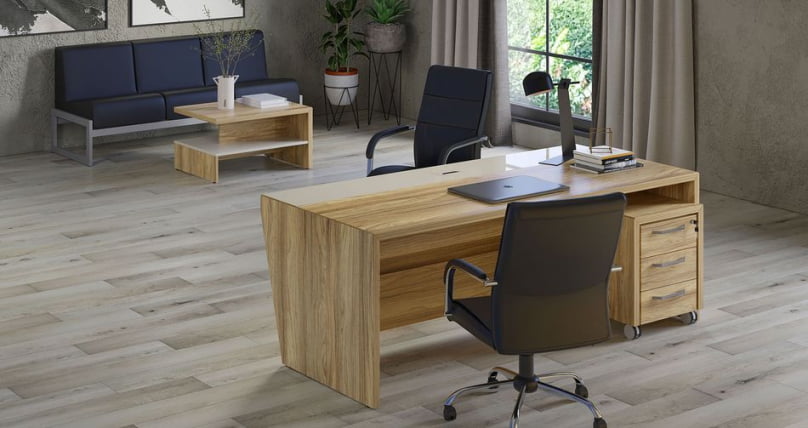 Кабинет руководителя Corner №2 Гикори Песочный Ваниль_0