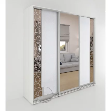 Шкаф-купе 3-х дверный Акцент-Вера КС 1500х600  Выбеленное дерево_0