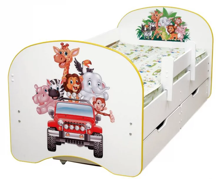 Кровать детская с фотопечатью с 2-мя ящиками 800*1900 Совята_0