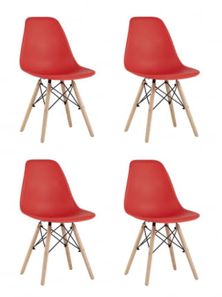 Стул Еамес Стйле ДСВ красный 4 шт. комплект (разборный каркас) / Eames Style DSW_0