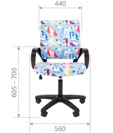 Детское кресло CHAIRMAN KIDS 103 LT black Единороги_4