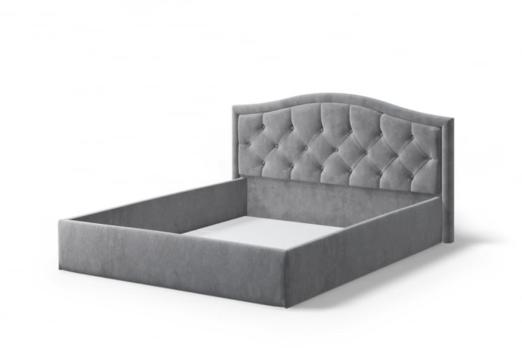 Кровать Стелла, 1600*2000 мм, велюр NEO 025, серый_1
