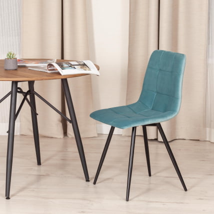 Стул CHILLY (mod. 7095-1) ткань/металл, 45x53х88 см, высота до сиденья 50 см, мятный barkhat 88/черный_9