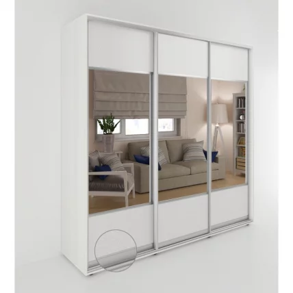 Шкаф-купе 3-х дверный Акцент-Дуэт КЛ 2400х600 Выбеленное дерево_0