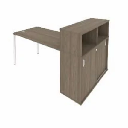 Рабочая станция с опорным шкафом-купе Metal System Б.РС-СШК-3.3 Вяз/Белый_0