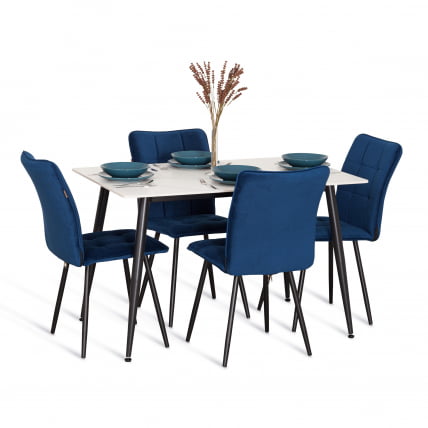 Стул обеденный Bari LT, велюр, Blue (синий), 41х55х89 см_9