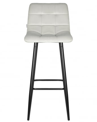 Стул барный DOBRIN NICOLE (черные матовые ножки, светло-серый велюр (108-52))_5