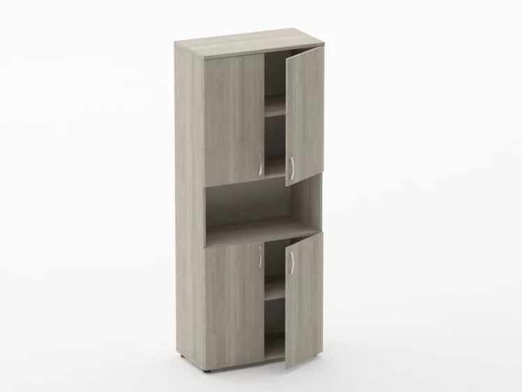 Шкаф высокий закрытый с нишей Glassy 6.19.111 Дуб сантана светлый_1