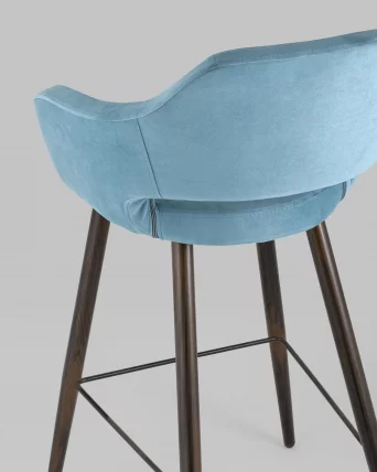 Стул барный Саймон Б велюр Пыльно-голубой_6