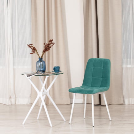 Стул CХИЛЛЙ МАКС Велюр/металл , 45 х 54 х 90 см , бирюзово-зеленый/белый / CHILLY MAX_7