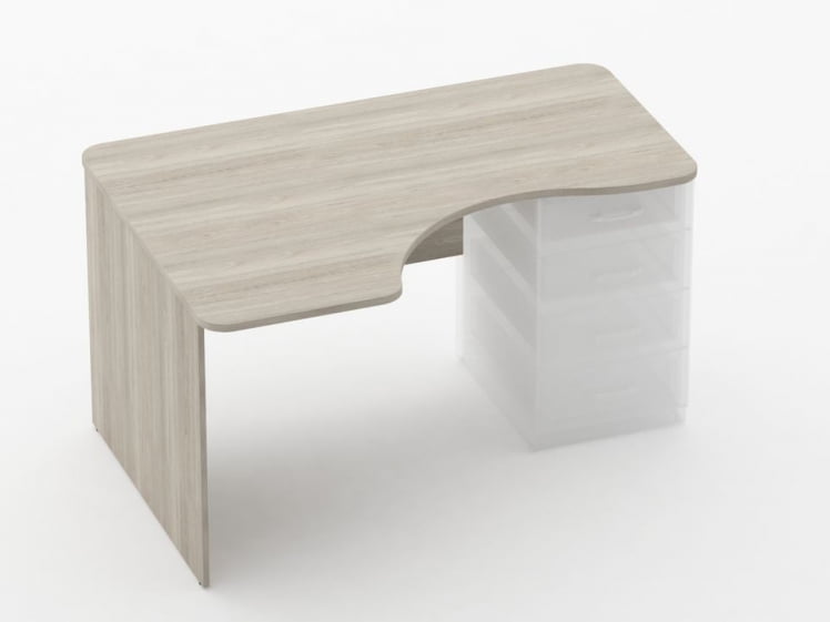 Стол угловой под встроенную тумбу Glassy 1.141.14Л Дуб сантана светлый_0