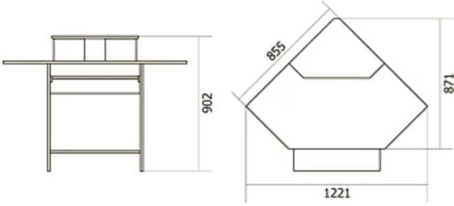 Компактный угловой компьютерный стол СК4 Вишня Оксфорд_2