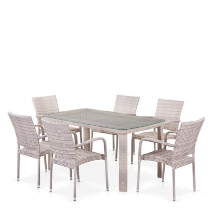 Комплект плетеной мебели T51A/Y376-W85-150x85 6Pcs Latte_0